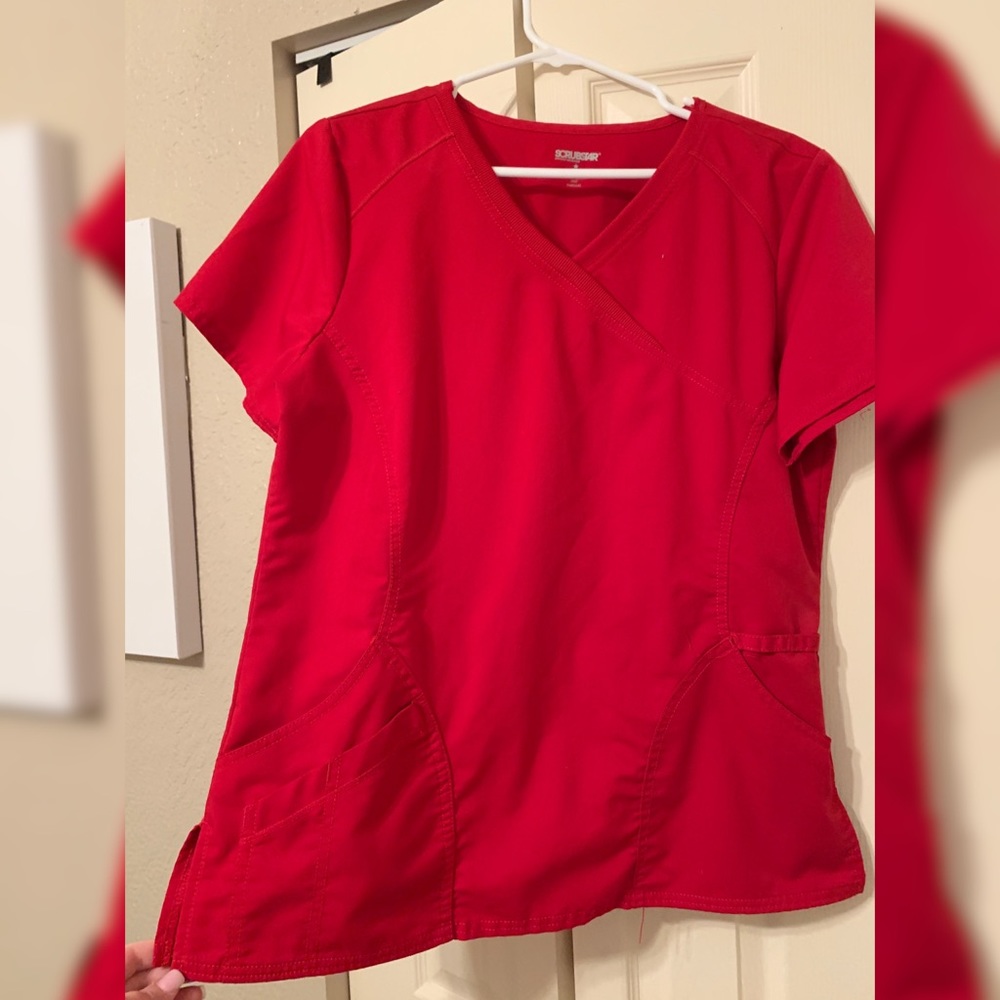 Red ScrubStar Scrub Top